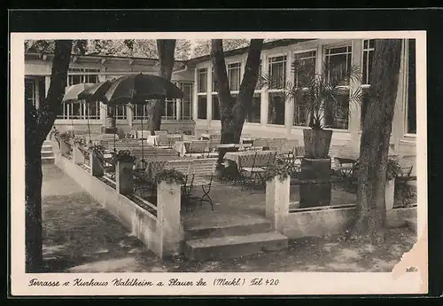 AK Plau am See, Terrasse vom Kurhaus Waldheim