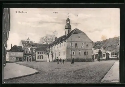 AK Schlotheim, Strassenpartie am Markt