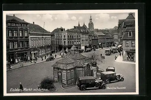 AK Eisleben, Markt mit Rathaus