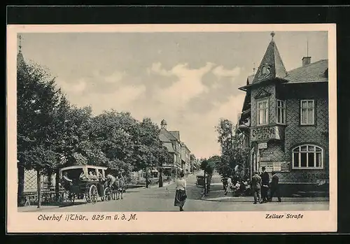 AK Oberhof i. Thür., Passanten in der Zellaer Strasse