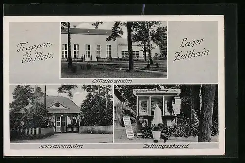 AK Zeithain, Truppenübungsplatz, Offiziersheim, Soldatenheim, Zeitungsstand