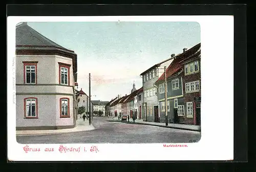 AK Ohrdruf i. Thür., Passanten in der Marktstrasse