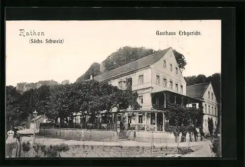 AK Rathen /Sächs. Schweiz, Gasthaus Erbgericht