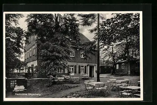 AK Ungerberg / Neustadt i. Sa., Gaststätte Ungerberg mit Biergarten