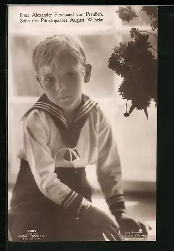 AK Prinz Alexander Ferdinand von Preussen, Sohn des Prinzenpaares August Wilhelm im Kindesalter