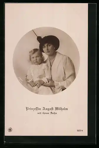 AK Prinzessin August Wilhelm mit ihrem Sohn