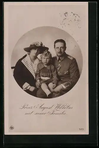 AK Prinz August Wilhelm mit seiner Familie