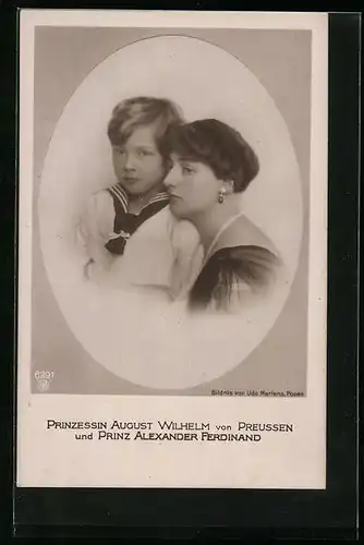 AK Prinzessin August Wilhelm von Preussen und Prinz Alexander Ferdinand