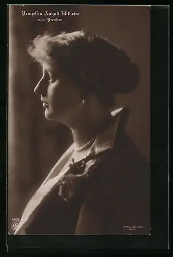 AK Prinzessin August Wilhelm von Preussen im Profil