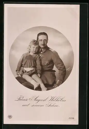 AK Prinz August Wilhelm von Preussen mit seinem Sohne