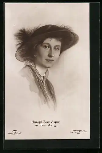 AK Victoria Louise Herzogin von Braunschweig mit Hut