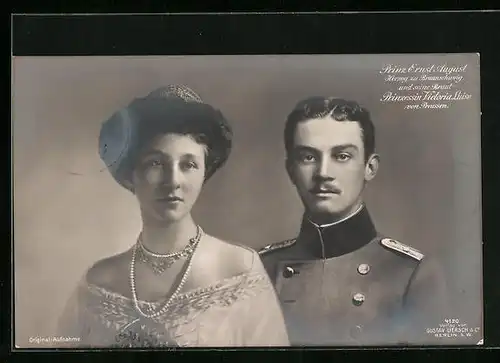 AK Prinz Ernst August und Prinzessin Victoria Louise von Preussen
