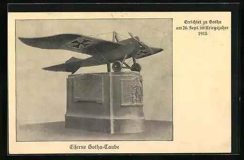 AK Gotha, Eiserne Taube - Flugzeug mit Eisernem Kreuz, Nagelung