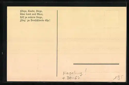 AK Gotha, Eiserne Taube - Flugzeug mit Eisernem Kreuz, Nagelung