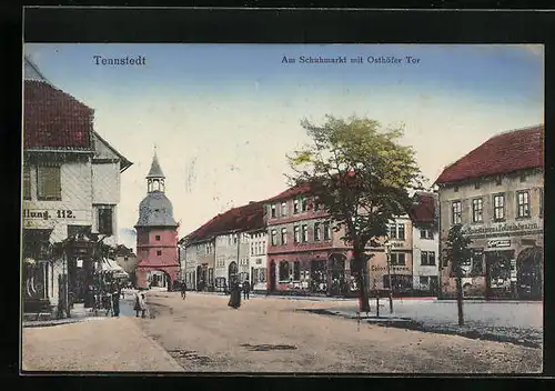 AK Tennstedt, Strassenpartie am Schuhmarkt