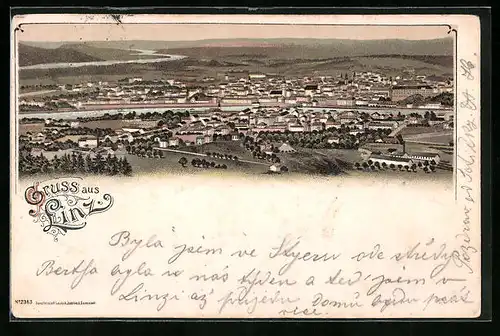 Lithographie Linz a. D., Totalansicht