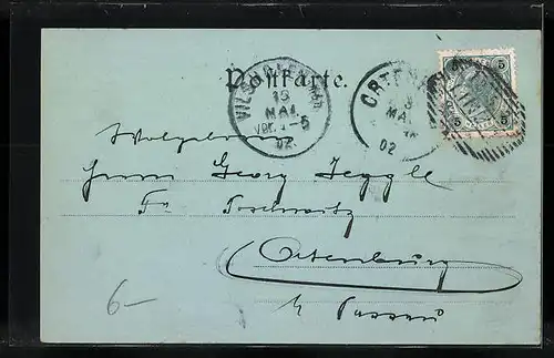 Mondschein-AK Linz a. D., Panoramablick vom Pöstlingberg