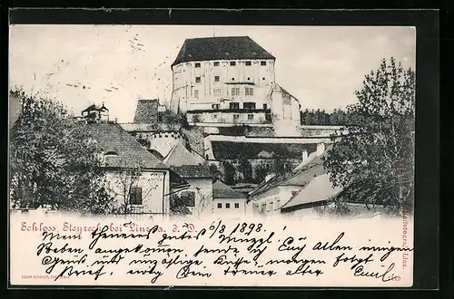 AK Linz a. D., Blick auf das Schloss Steyreck