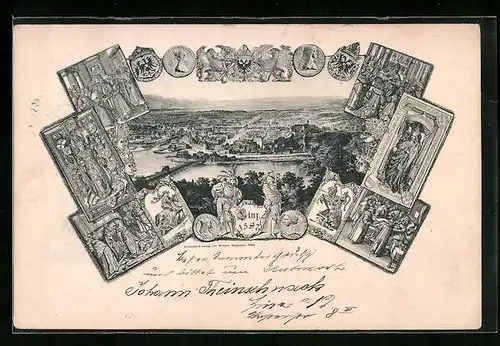 AK Linz a. D., Totale aus dem Jahre 1597, Gnadenbilder