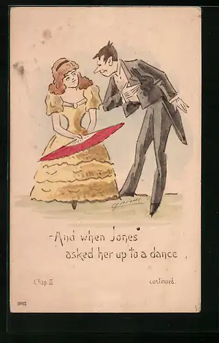 Künstler-AK Cynicus: And when Jones asked her up to a dance.