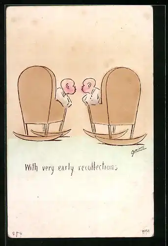 Künstler-AK Cynicus: With very early recollections.