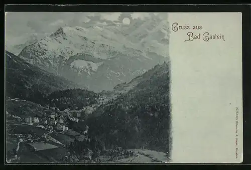 Mondschein-AK Bad Gastein, Gesamtansicht