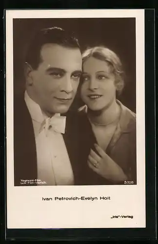 AK Schauspielerin Evelyn Holt & Schauspieler Ivan Petrovich in einer Filmszene