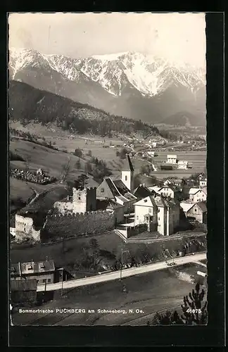 AK Puchberg am Schneeberg, Panorama mit Gebirgswand