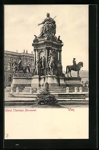 AK Wien, am Maria Theresien Monument