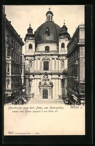 AK Wien, Pfarrkirche zum heil. Peter am Petersplatz