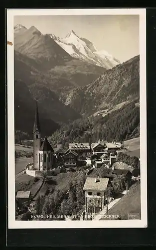 AK Heiligenblut, Gesamtansicht mit Grossglockner