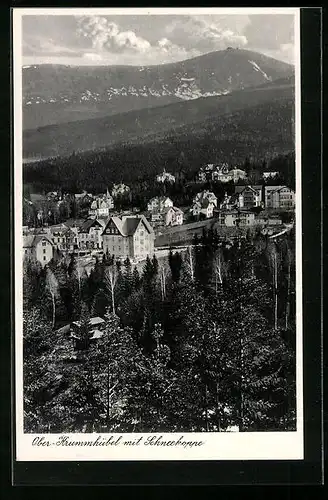AK Ober-Krummhübel, Panorama mit Schneekoppe