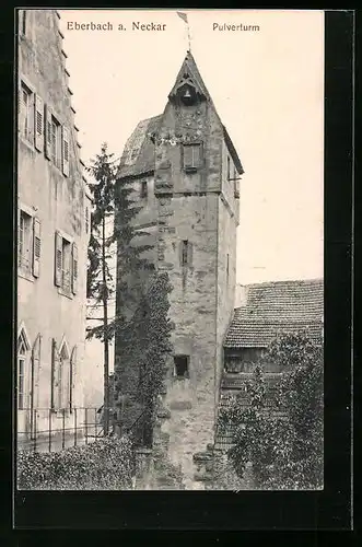 AK Eberbach a. Neckar, Blick zum Pulverturm