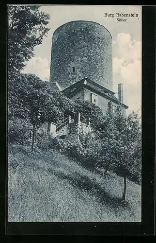 AK Rabenstein, Blick zur Burg, Söller