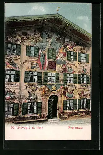 AK Mittenwald a. Isar, Blick zum Neunerhaus