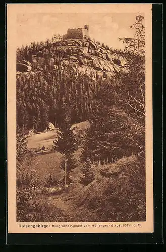 AK Kynast, Burgruine vom Höllengrund aus