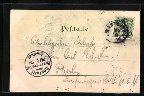 Lithographie Blick zur Wartburg