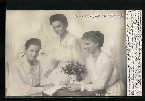 AK Prinzessin Margarete, Marie Alix und Anna von Sachsen