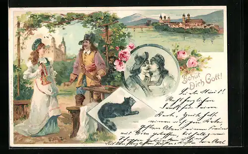 Lithographie Behüt Dich Gott!, Trompeter von Säckingen