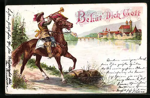 Lithographie Behüt Dich Gott!, Trompeter von Säckingen