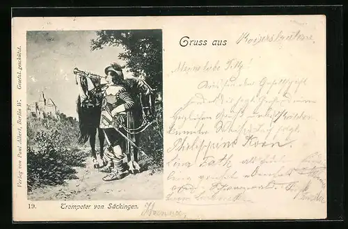 Künstler-AK Behüt Dich Gott!, Trompeter von Säckingen