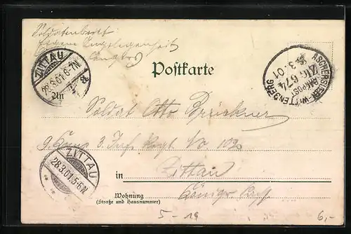 Lithographie Potsdam, Lustschloss Sanssouci