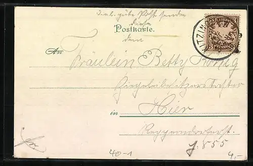 Lithographie Bergsteiger verschläft den Tag