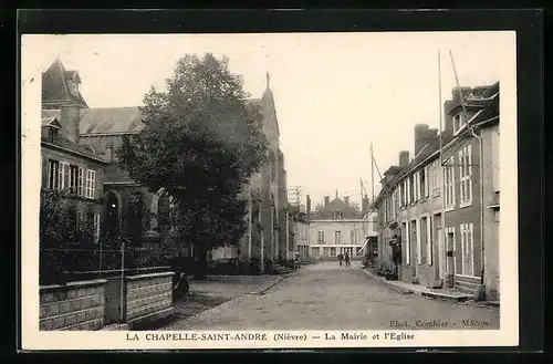 AK La Chapelle-Saint-Andre, La Mairie et l`Eglise