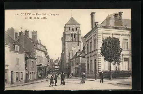 AK Cosne, Rue Saint-Jacques et Hotel-de-Ville