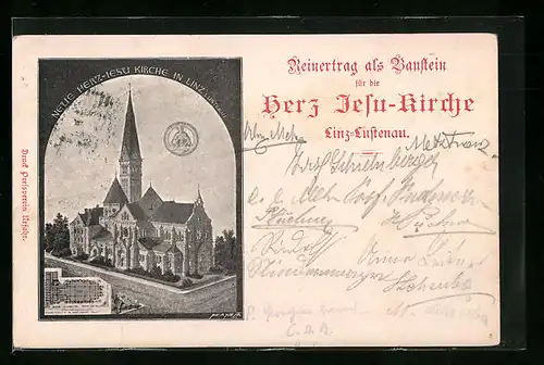 AK Linz-Lustenau, Neue Herz-Jesu-Kirche