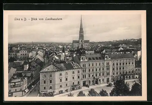 AK Linz a. D., Blick vom landhausturm