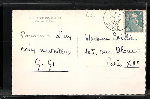 AK Les Settons, Vue sur le Lac