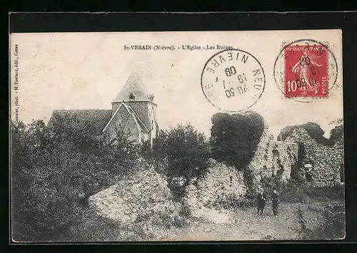 AK St-Verain, l'Eglise, les Ruines