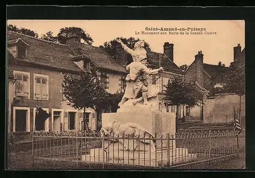 AK Saint-Amand-en-Puisaye, le Monument aux Morts de la Grande Guerre